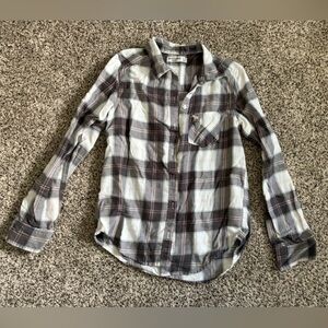 Abercrombie Kids Plaid Shirt - Gray and White